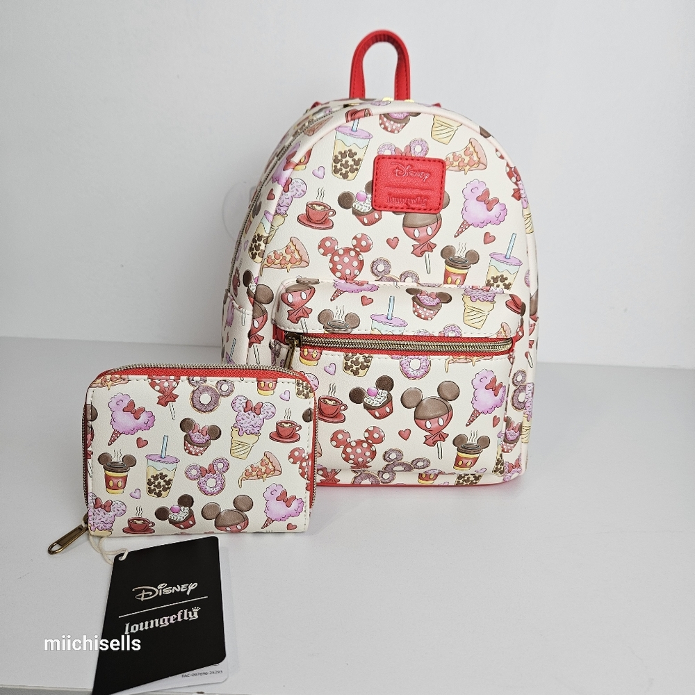 Disney Mini Backpack And Wallet Set Disney Parks Treats Bag Mickey & Minnie - Picture 2 of 9